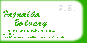 hajnalka bolvary business card